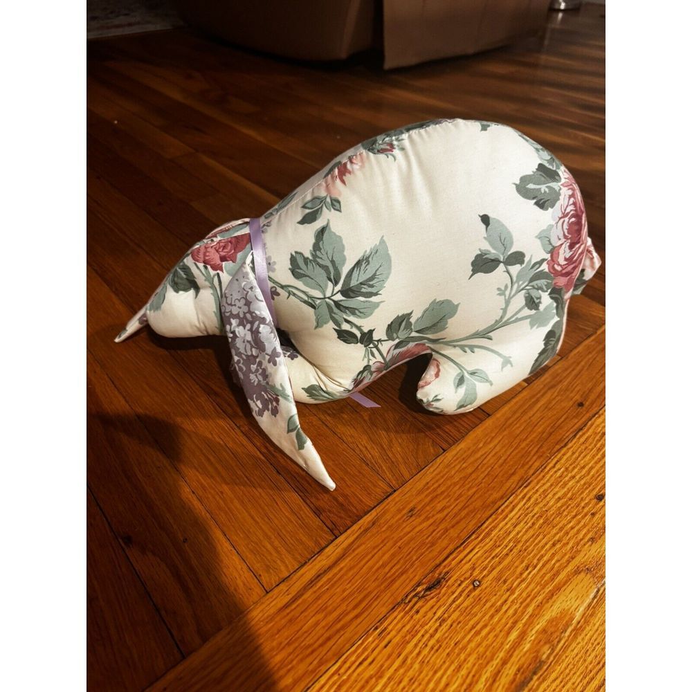 Vintage Woof & Poof Country Collection Floral Bunny Rabbit Pillow NWT‎